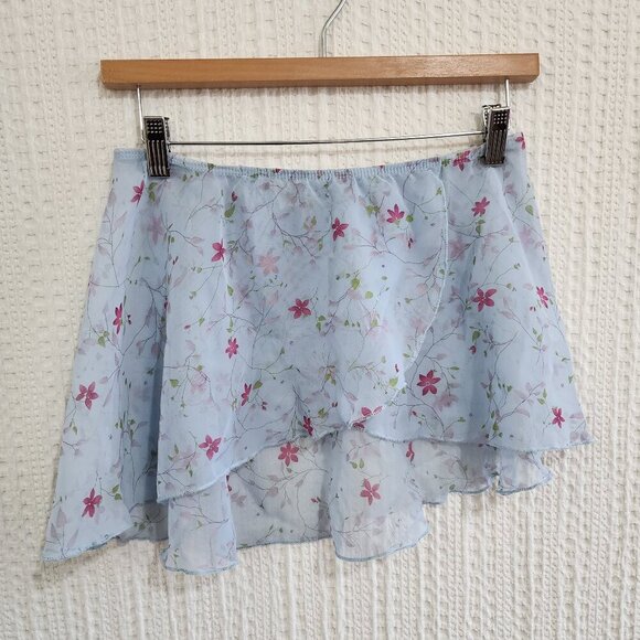 Vintage Dresses & Skirts - Vintage Body Movements Sheer Floral Micro Mini Y2K Style Skirt Size Small